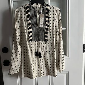 Tory Burch tunic black and beige size 8